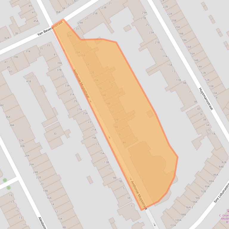 Kaart van postcodegebied 3117LD.