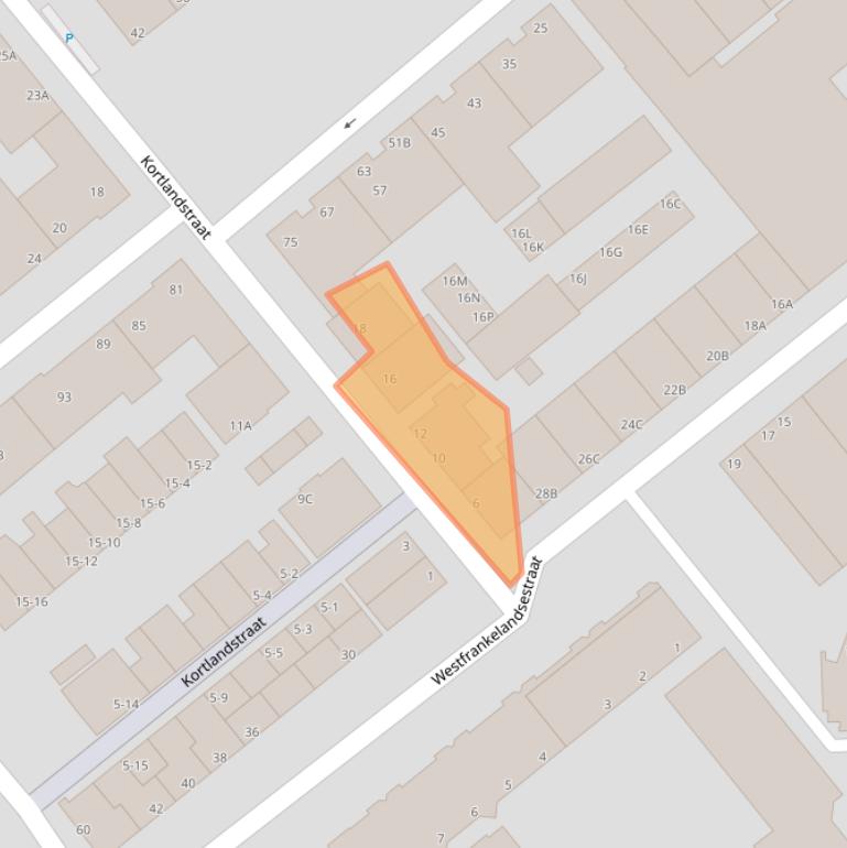 Kaart van postcodegebied 3117NC.