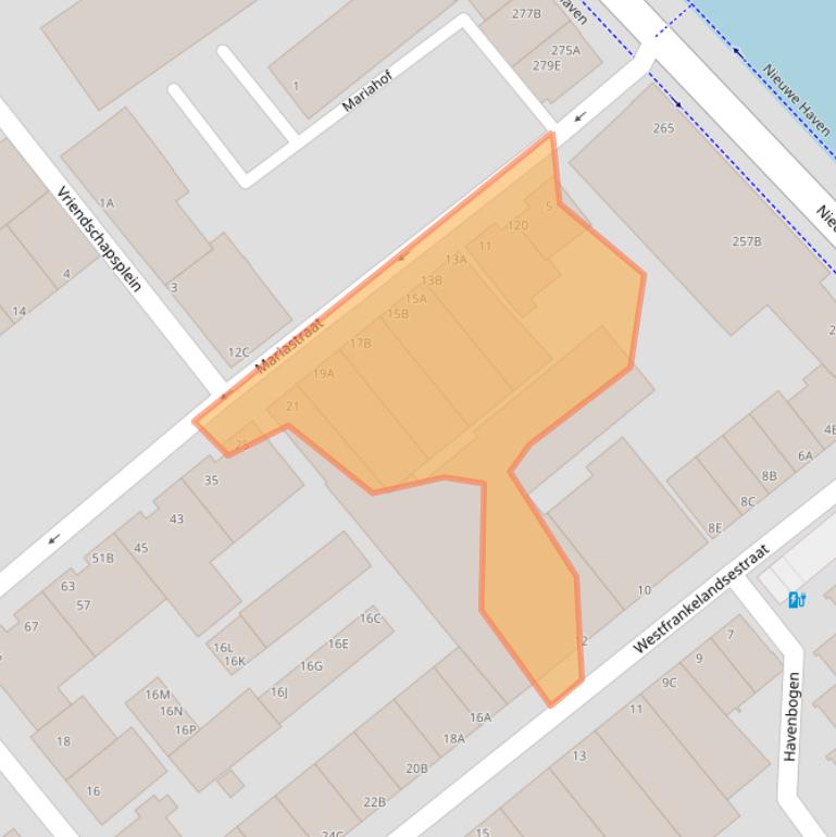 Kaart van postcodegebied 3117NE.