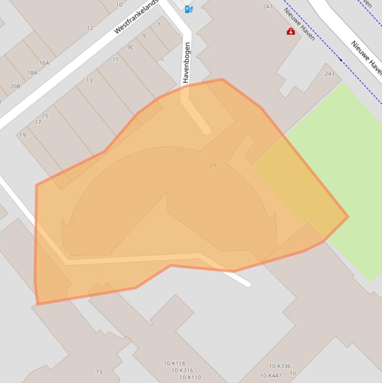 Kaart van postcodegebied 3117NT.