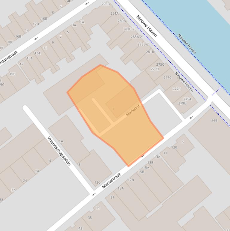 Kaart van postcodegebied 3117NX.