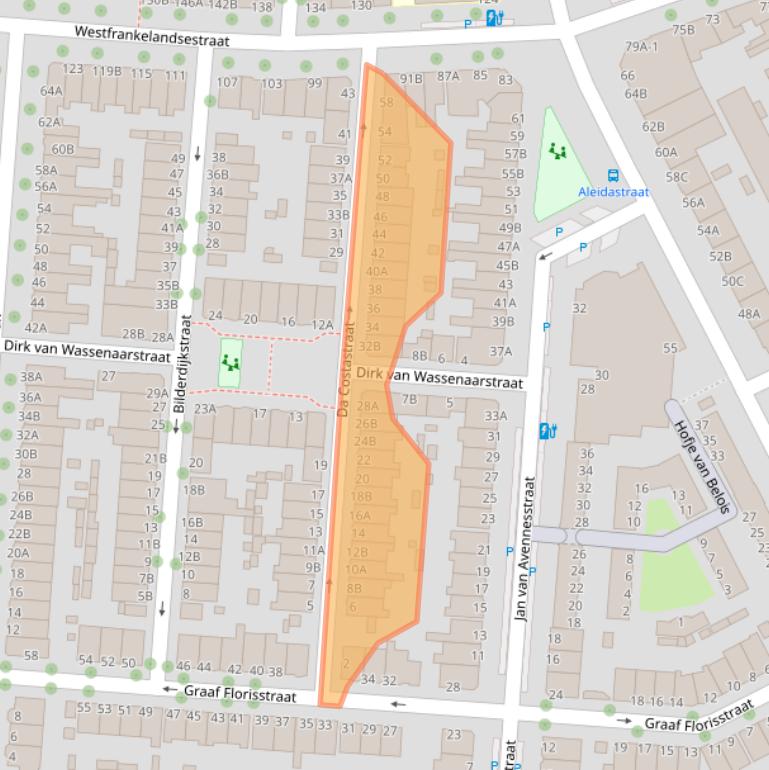 Kaart van postcodegebied 3117PH.