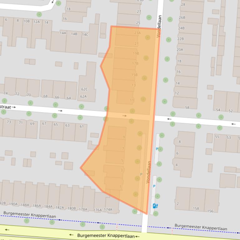 Kaart van postcodegebied 3117PS.