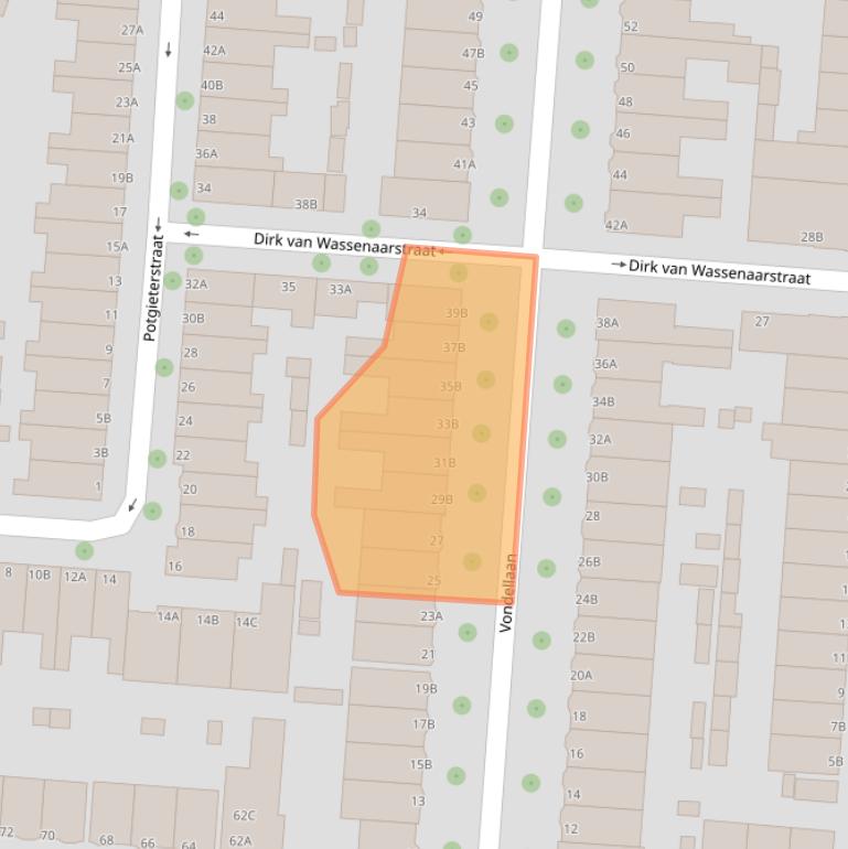 Kaart van postcodegebied 3117PT.