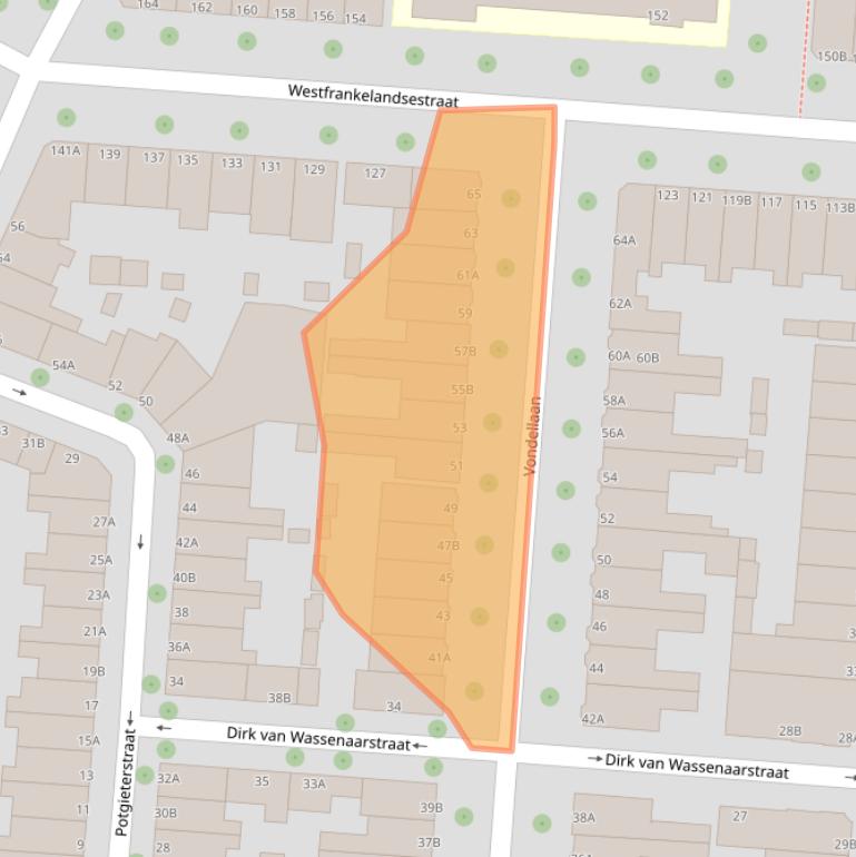 Kaart van postcodegebied 3117PV.