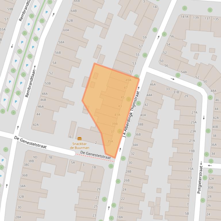 Kaart van postcodegebied 3117RC.