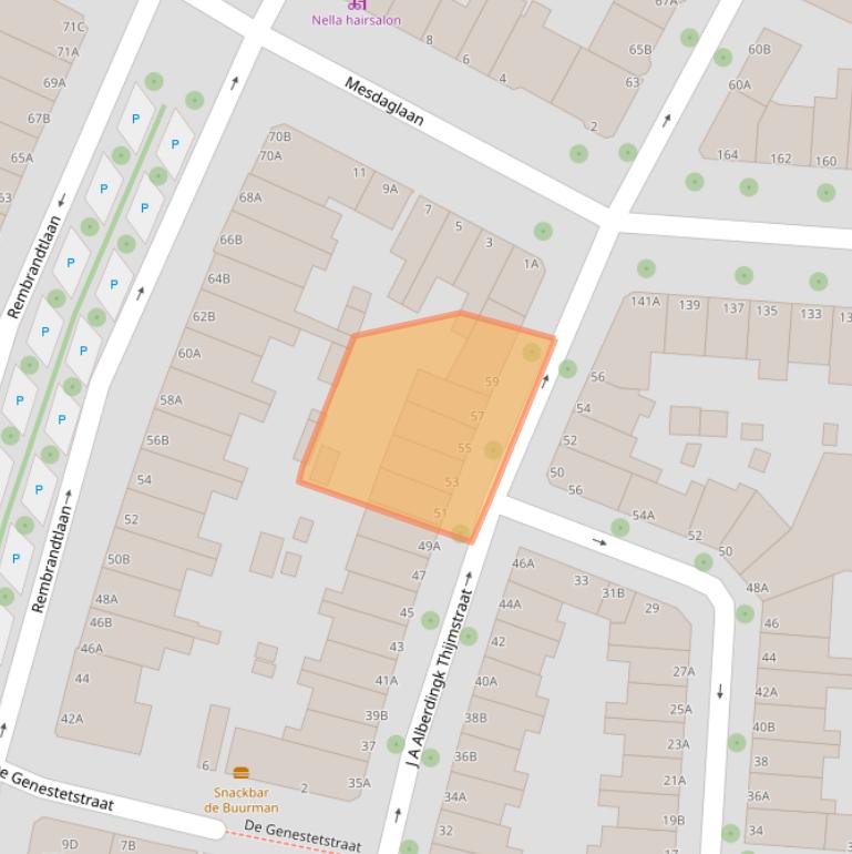 Kaart van postcodegebied 3117RD.