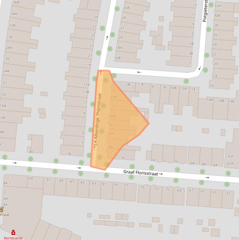 Kaart van postcodegebied 3117RG.