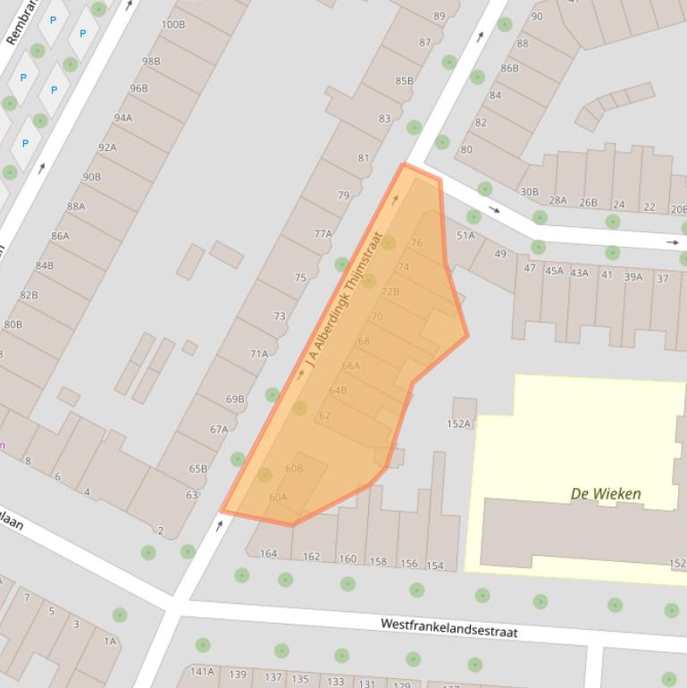 Kaart van postcodegebied 3117RL.