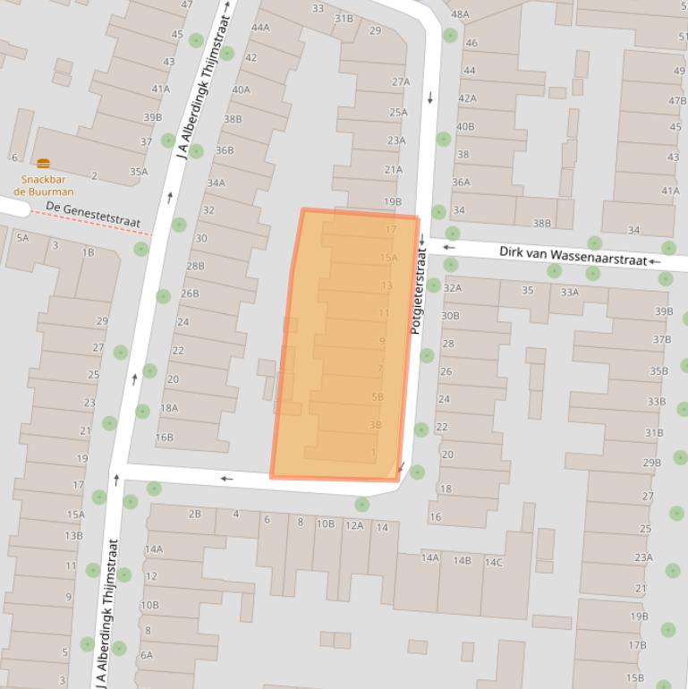 Kaart van postcodegebied 3117RN.