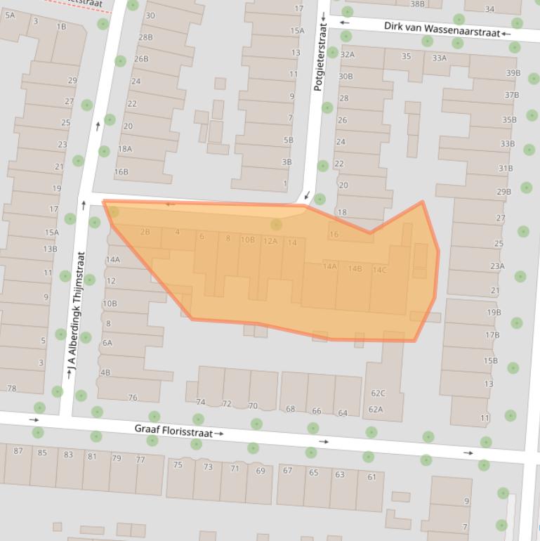 Kaart van postcodegebied 3117RR.