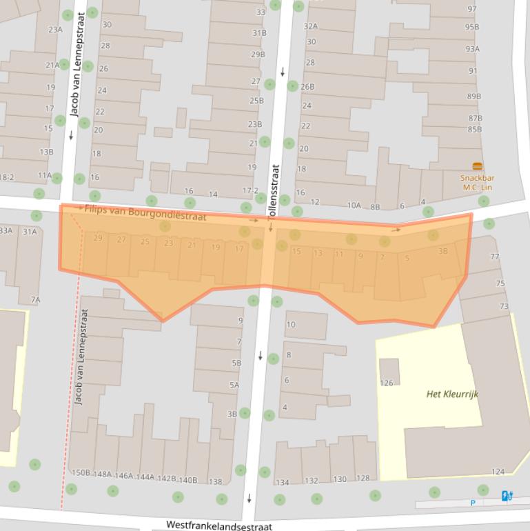 Kaart van postcodegebied 3117SB.