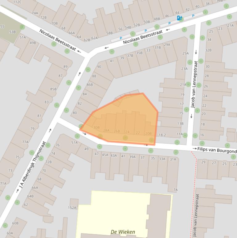 Kaart van postcodegebied 3117SG.