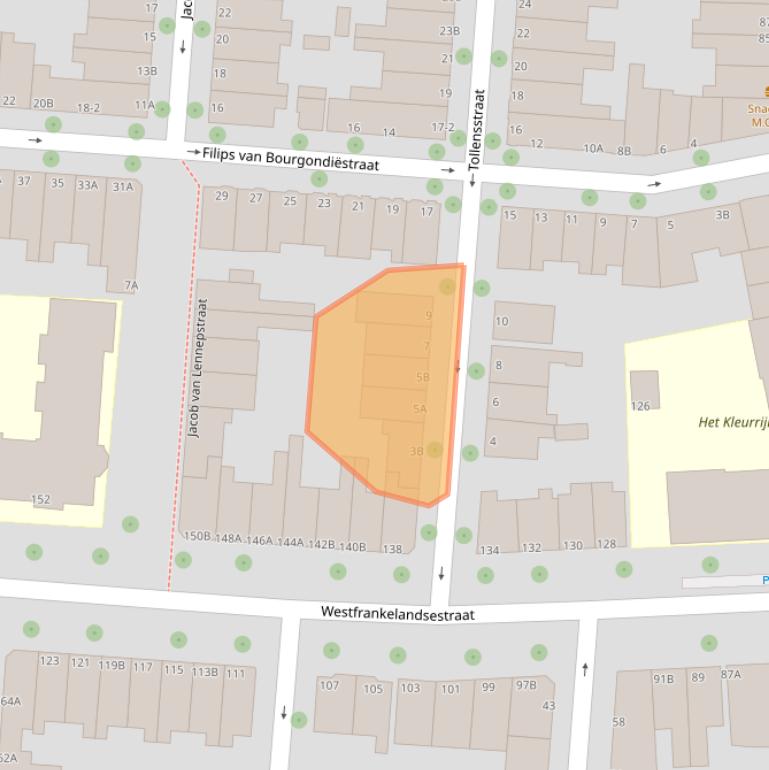 Kaart van postcodegebied 3117SV.