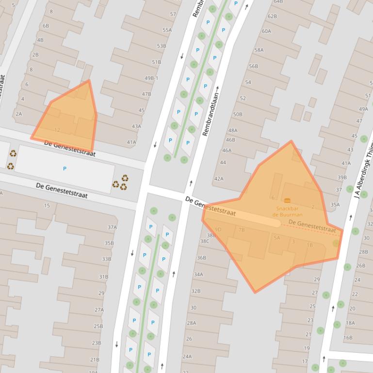 Kaart van postcodegebied 3117TA.