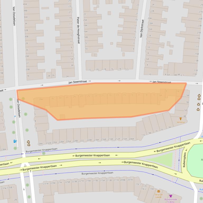 Kaart van postcodegebied 3117TB.