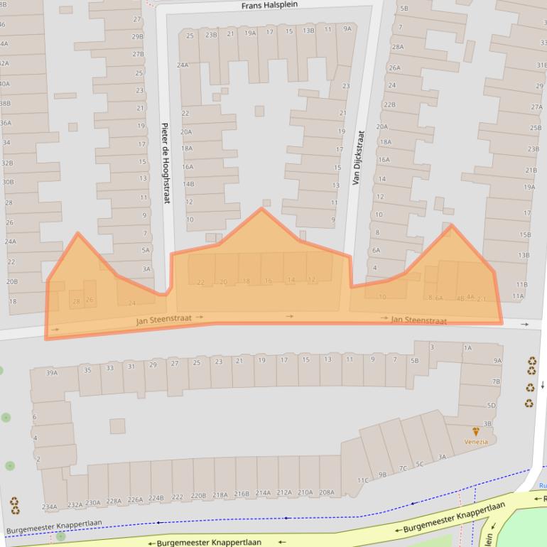 Kaart van postcodegebied 3117TD.