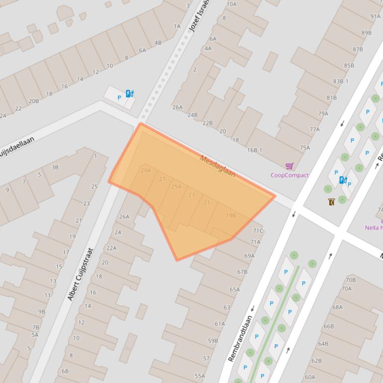 Kaart van postcodegebied 3117TH.