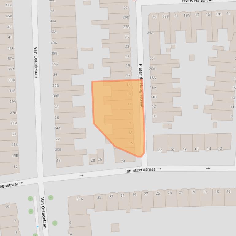 Kaart van postcodegebied 3117TL.