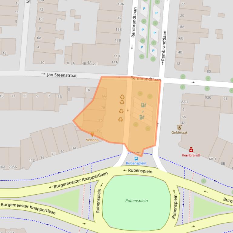 Kaart van postcodegebied 3117VA.