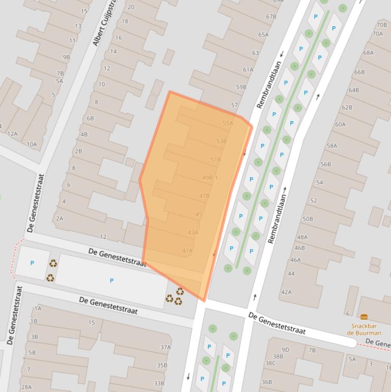 Kaart van postcodegebied 3117VD.