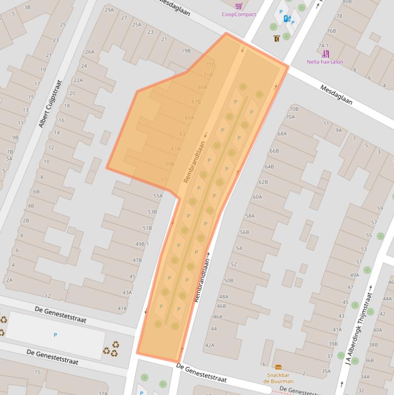 Kaart van postcodegebied 3117VE.