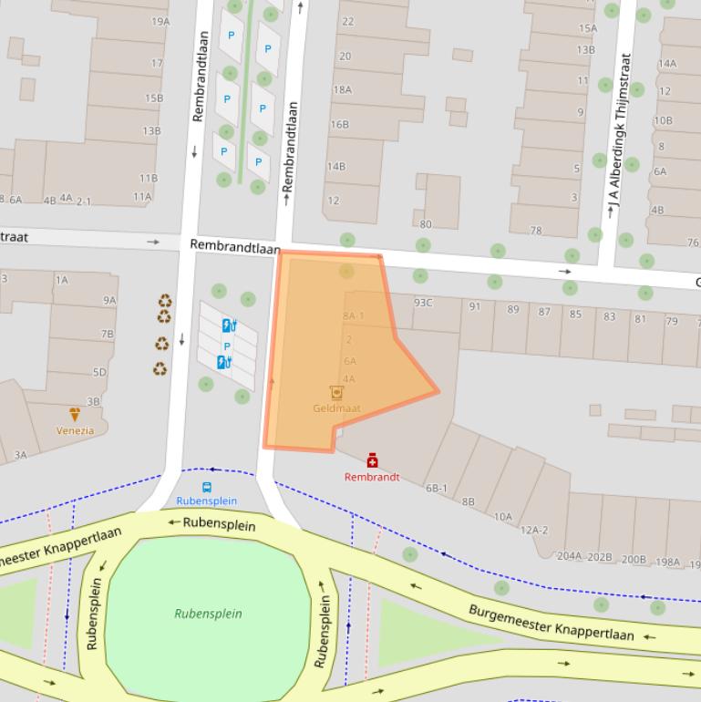 Kaart van postcodegebied 3117VJ.