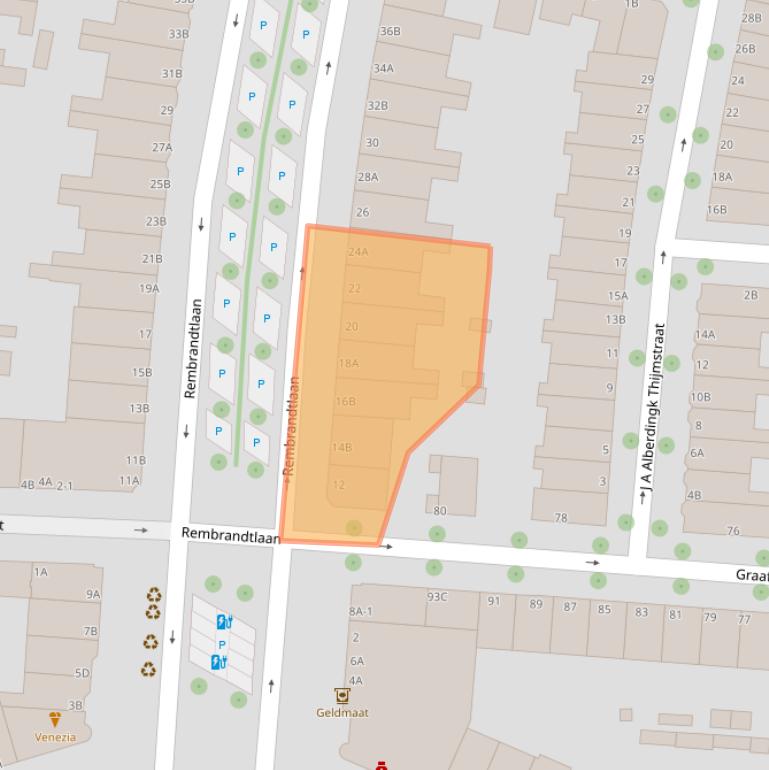 Kaart van postcodegebied 3117VK.