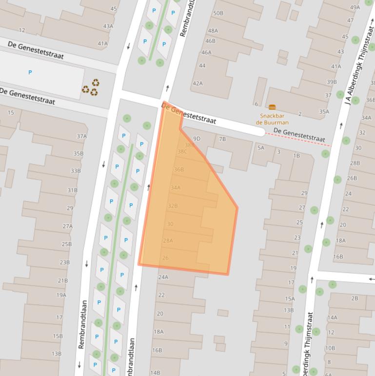 Kaart van postcodegebied 3117VL.