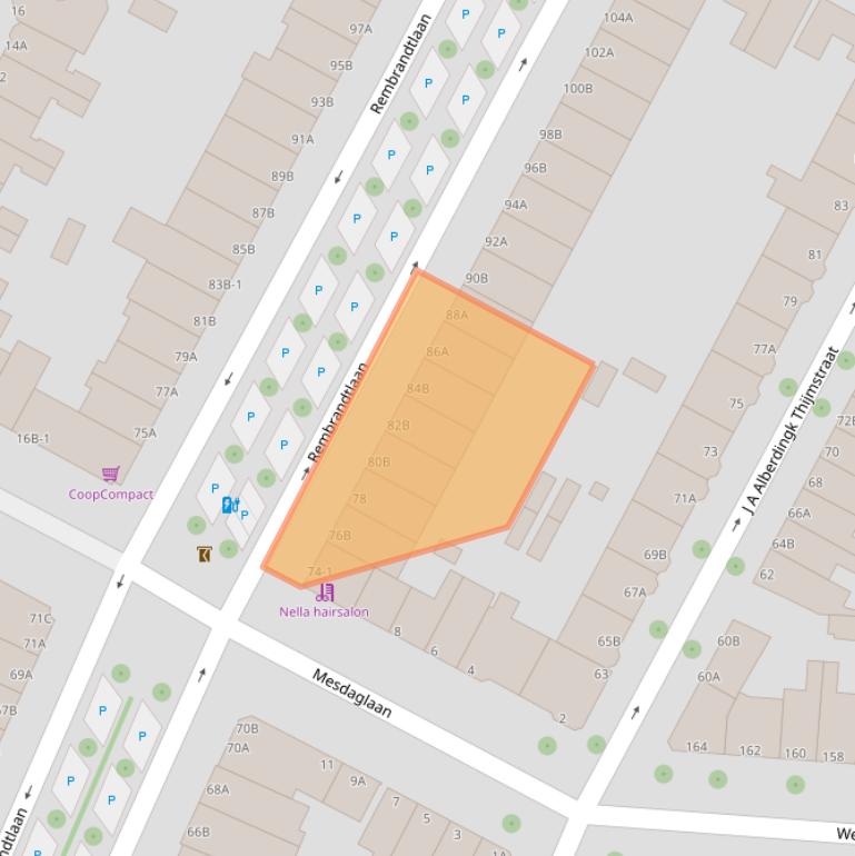 Kaart van postcodegebied 3117VP.