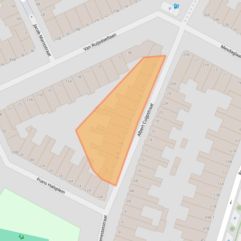 Kaart van postcodegebied 3117WB.