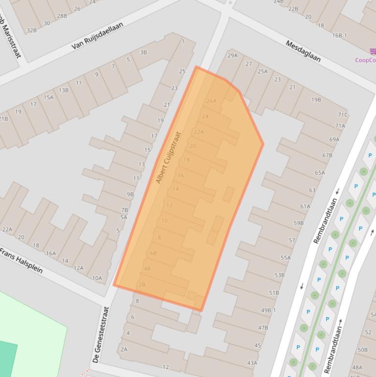 Kaart van postcodegebied 3117WC.