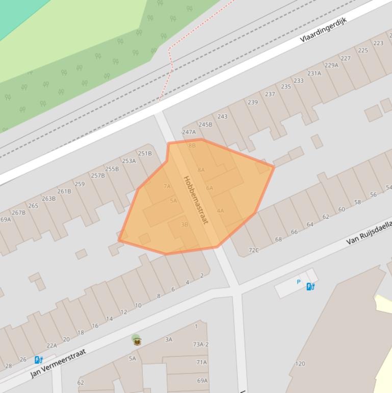 Kaart van postcodegebied 3117WJ.