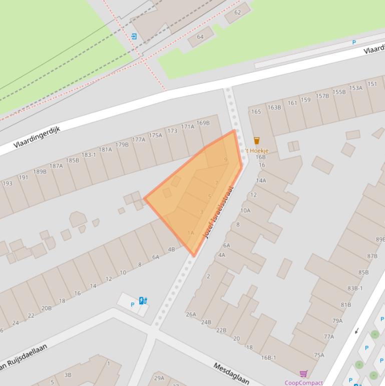 Kaart van postcodegebied 3117WK.