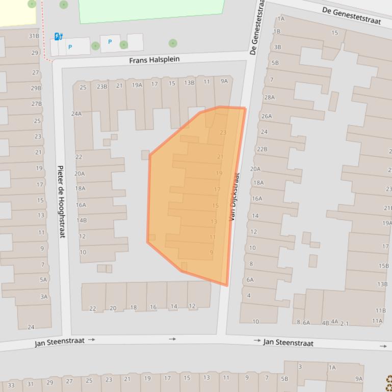 Kaart van postcodegebied 3117WT.