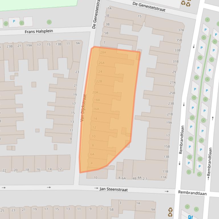 Kaart van postcodegebied 3117WV.