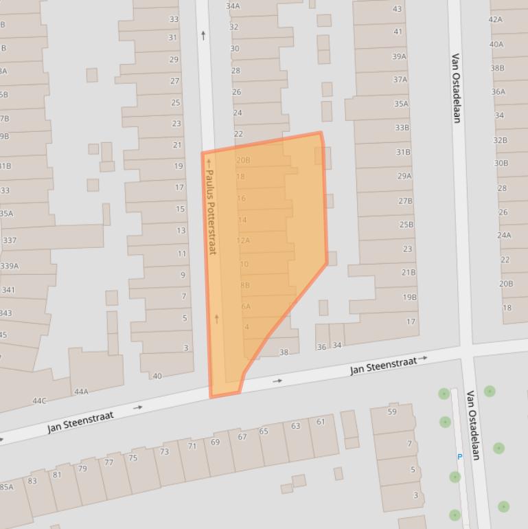 Kaart van postcodegebied 3117XD.