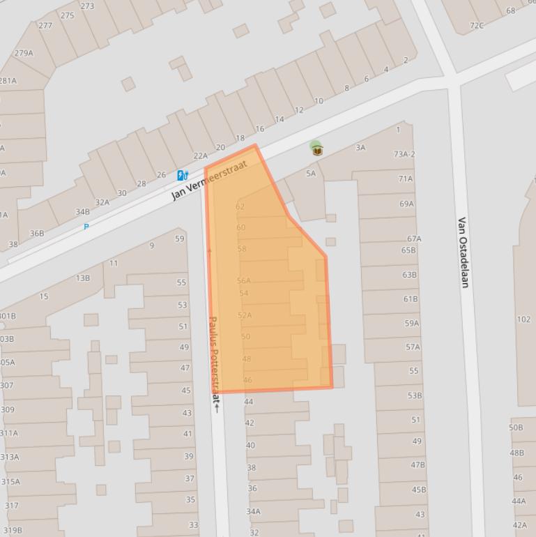 Kaart van postcodegebied 3117XG.