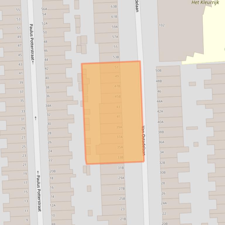 Kaart van postcodegebied 3117XJ.