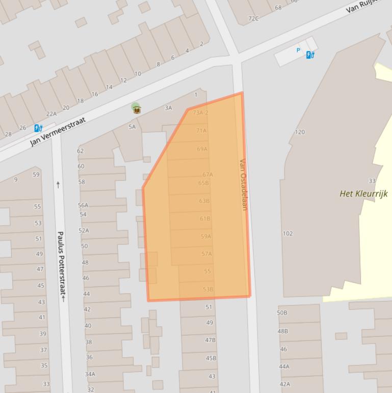 Kaart van postcodegebied 3117XK.