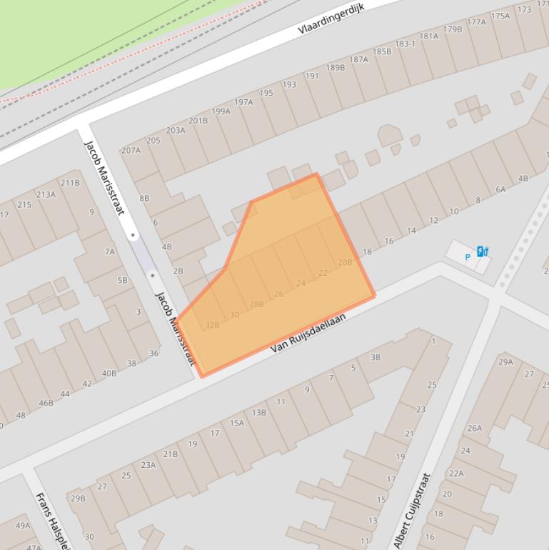 Kaart van postcodegebied 3117XS.