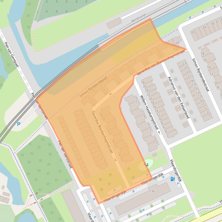 Kaart van postcodegebied 3117ZA.