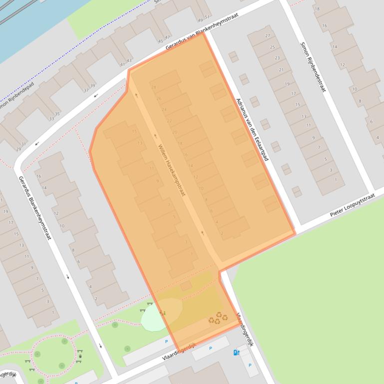 Kaart van postcodegebied 3117ZB.