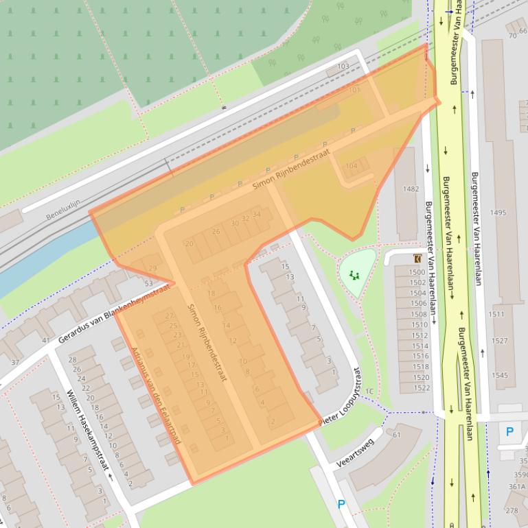 Kaart van postcodegebied 3117ZD.