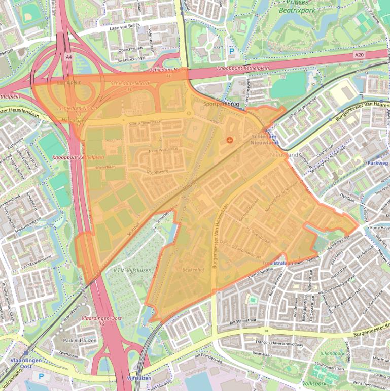 Kaart van postcodegebied 3118.