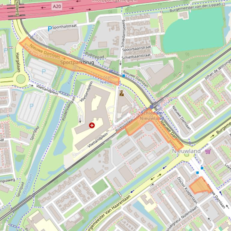 Kaart van postcodegebied 3118AA.