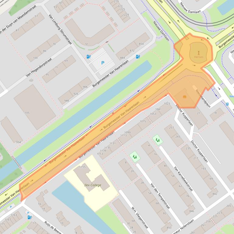 Kaart van postcodegebied 3118AG.