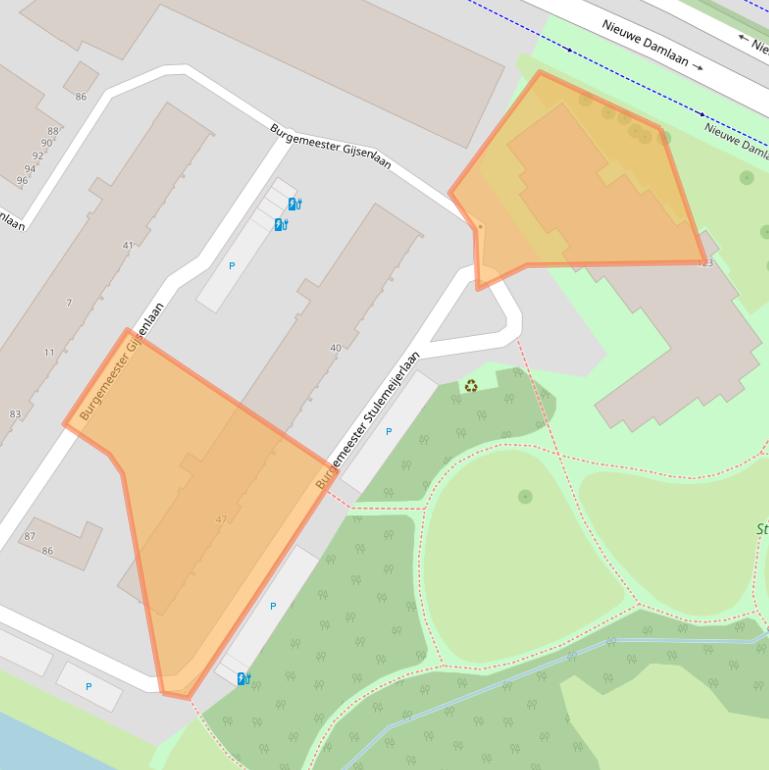 Kaart van postcodegebied 3118BC.