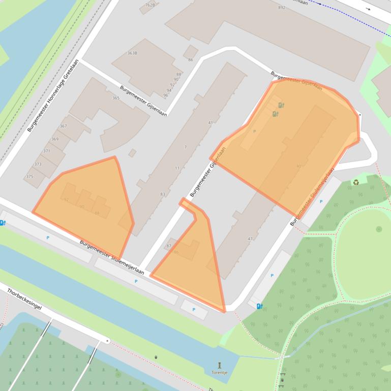 Kaart van postcodegebied 3118BJ.