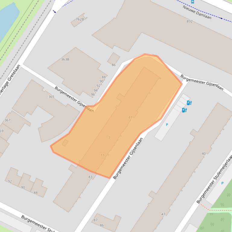 Kaart van postcodegebied 3118BK.